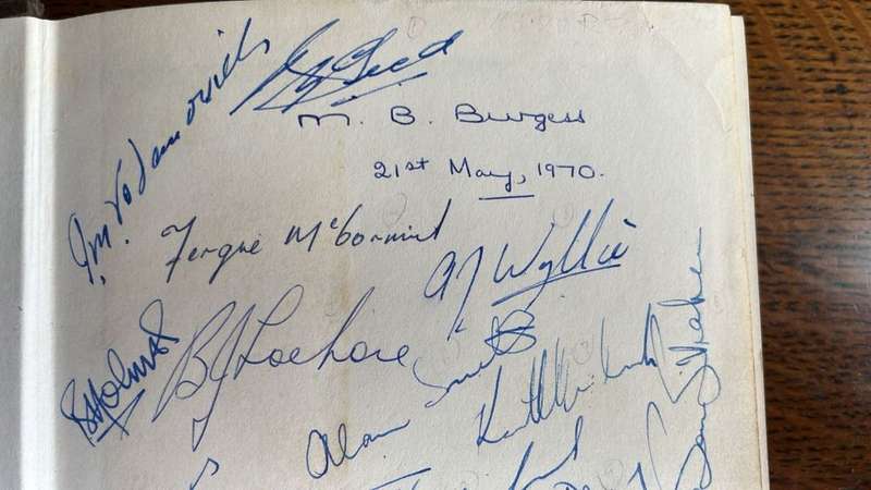 Fred Allen on Rugby, Signed by Entire 1970 Squad, details below