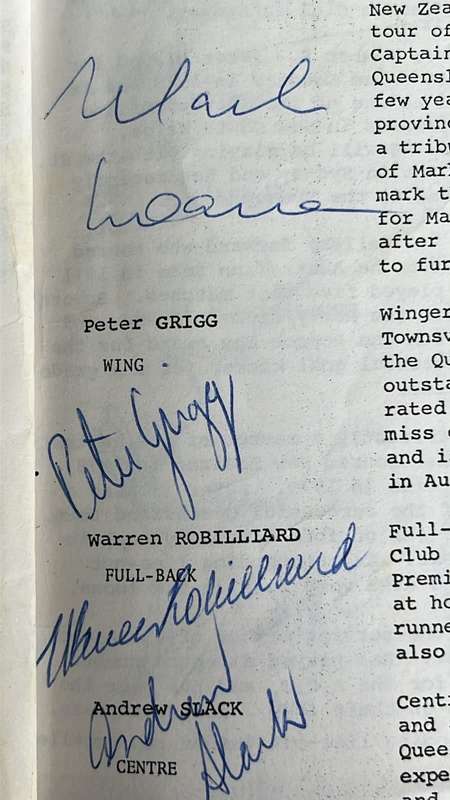 1980 Barbarians XV vs Tasmania with Original Signatures, details below