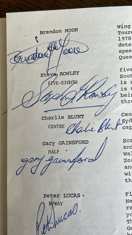 1980 Barbarians XV vs Tasmania with Original Signatures, details below