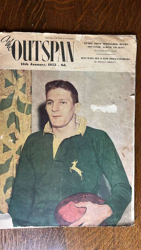 1952 Outspan Magazine with Rugby Supplement & Original Signatures, details below
