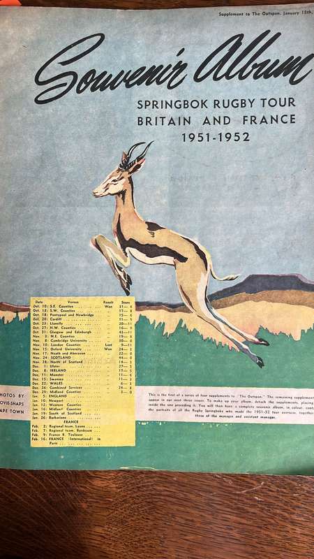 1952 Outspan Magazine with Rugby Supplement & Original Signatures, details below