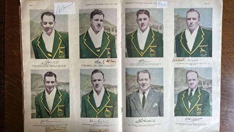 1952 Outspan Magazine with Rugby Supplement & Original Signatures, details below