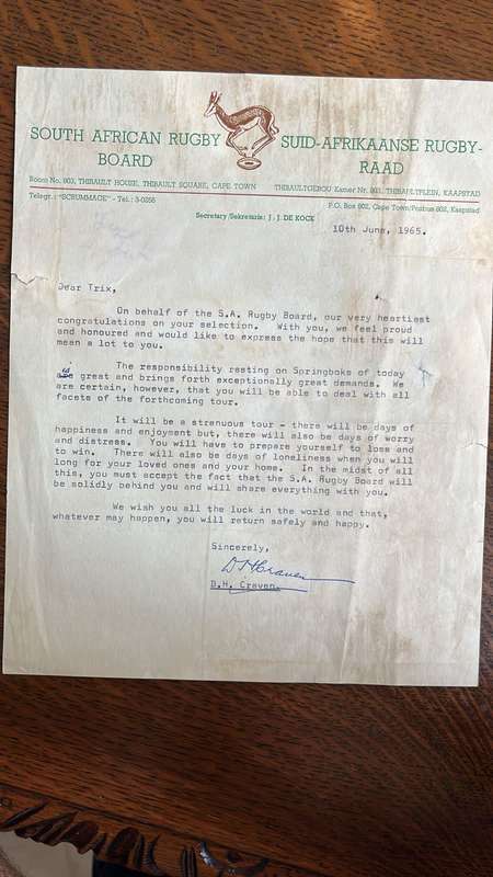 Interesting Ephemera - 1965 Letter from Doc to Trix, details below