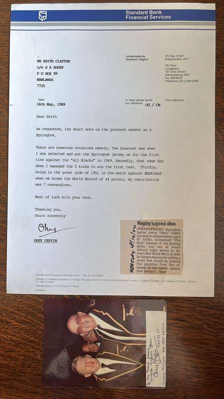 Original Letter, Photo, Paper Cutting & Signature From Geffin to Clayton, details below