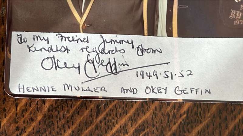 Original Letter, Photo, Paper Cutting & Signature From Geffin to Clayton, details below
