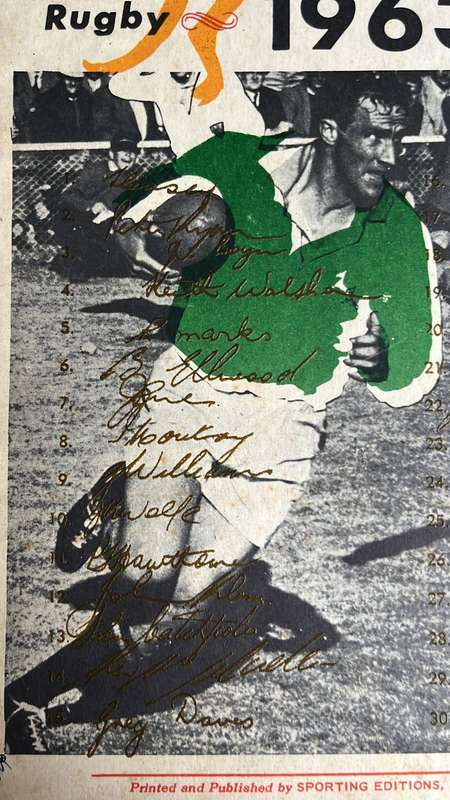1963 Springboks vs Wallabies Pictorial Souvenir Programme, Signed, details below