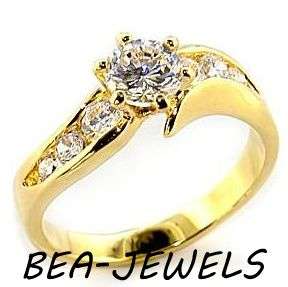 18k Gold Plated Princess Style Solitaire CZ Ring - SIZE 6