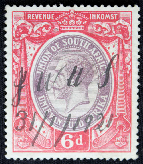 1913 South African revenue stamp