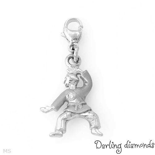 GENUINE DIAMOND Sterling Silver (925) DARLING DIAMONDS KARATE CHARM