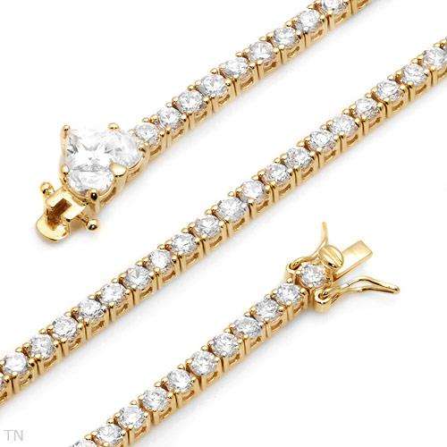 Sterling Silver 14K/925 12.85ctw Sparkling Bracelet