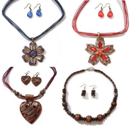 Lot of 4 Chunky Necklace and Earring Sets