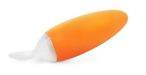 Boon squirt dispensing spoon - orange (ONE HAND FEEDING!)