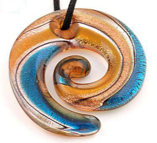 BEAUTIFUL VORTEX POLYCHROME MURANO GLASS PENDANT