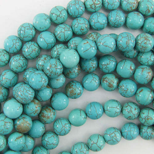 BEAUTIFUL HOWLITE TURQUOISE BEADS 8MM 30PCS