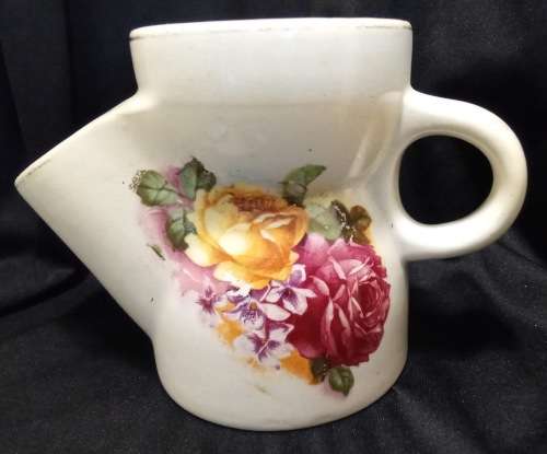 Vintage shaving cup Roses and pansies