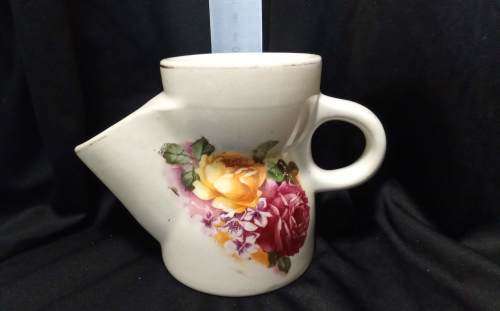 Vintage shaving cup Roses and pansies