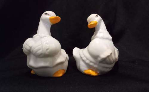 Duck white porcelain Salt and Pepper set