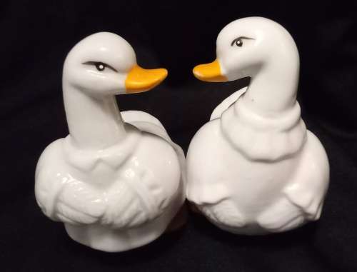 Duck white porcelain Salt and Pepper set