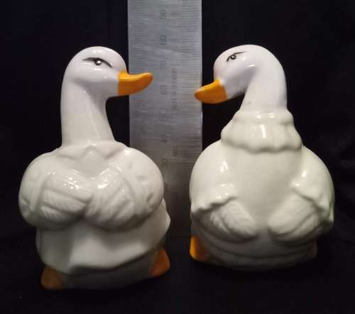 Duck white porcelain Salt and Pepper set