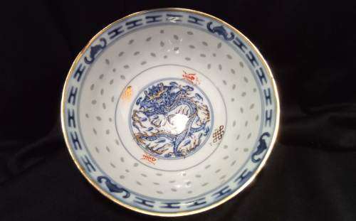 Vintage Chinese Rice bowl set with spoons