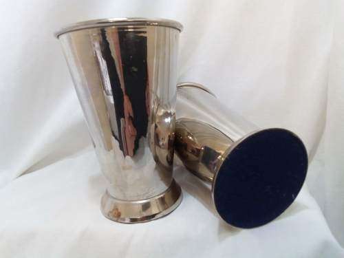 Vintage Pair of chrome plated Vases