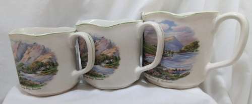 Three stunning vintage trio of Nelson ware pitchers