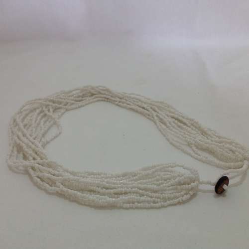 Vintage Crisp white multi glass seed bead choker