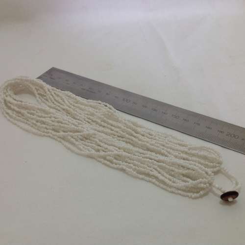 Vintage Crisp white multi glass seed bead choker