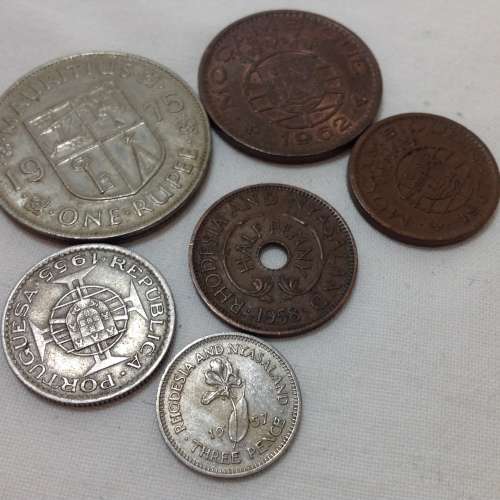 Collectible coins from Rhodesia, Mozambique and Mauritius 1955 to 1975