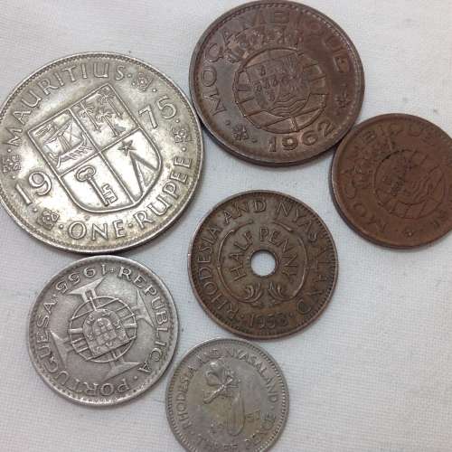 Collectible coins from Rhodesia, Mozambique and Mauritius 1955 to 1975