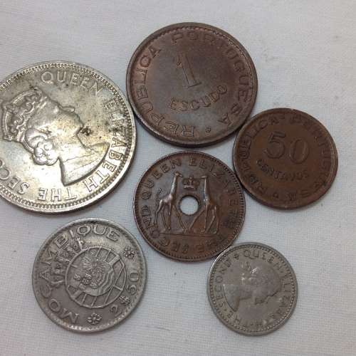 Collectible coins from Rhodesia, Mozambique and Mauritius 1955 to 1975