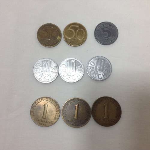 Collectible Austrian coins dated 1963 to 1976