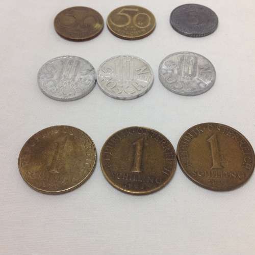 Collectible Austrian coins dated 1963 to 1976