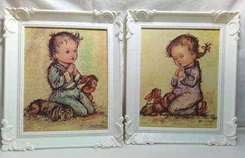 Vintage plastic framed prints Made in USA