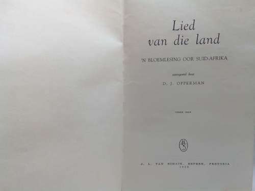 Lied van die land bloemlesing deur DJ Opperman