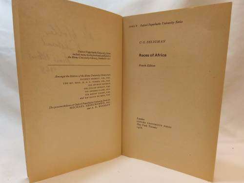 Races of Africa by CG Seligman 1930