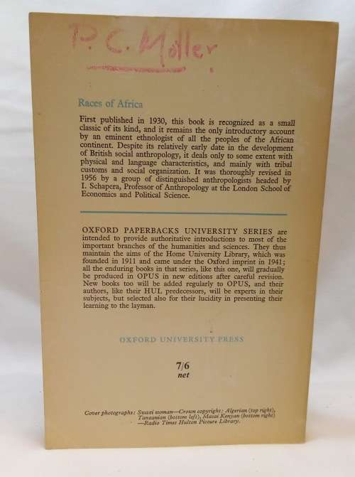 Races of Africa by CG Seligman 1930