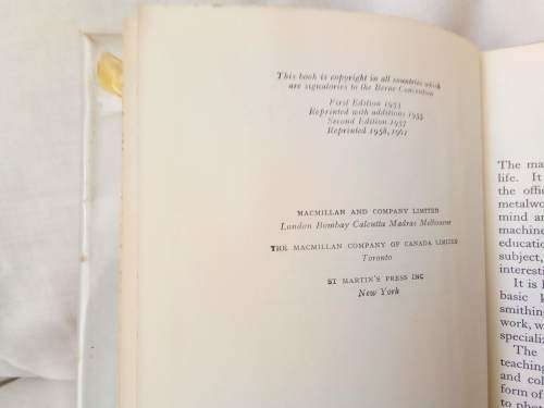 Stunning vintage book - Metalwork for students second edition by R Marriott 1961