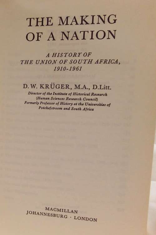 The making of a nation by DW Kruger