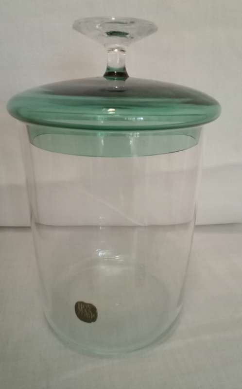 Vintage Hofmantorp lidded glass jar - Made in Sweden