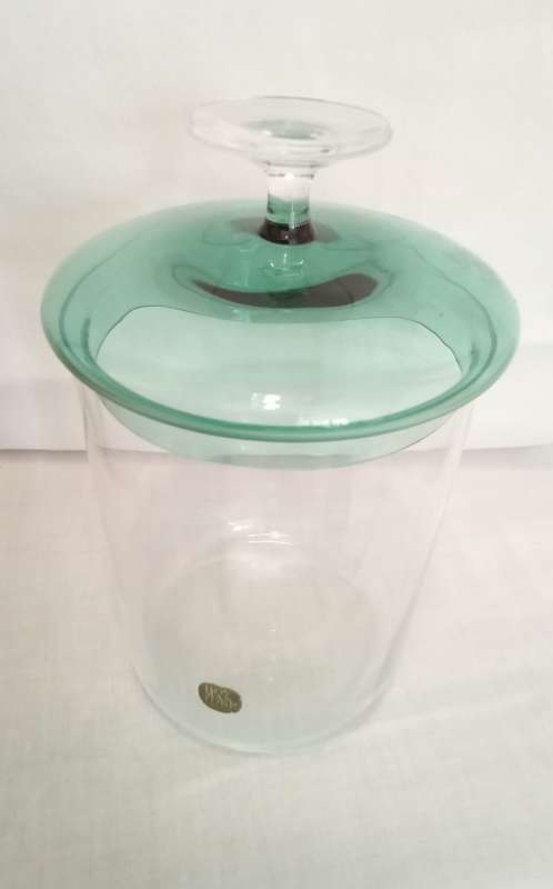 Vintage Hofmantorp lidded glass jar - Made in Sweden