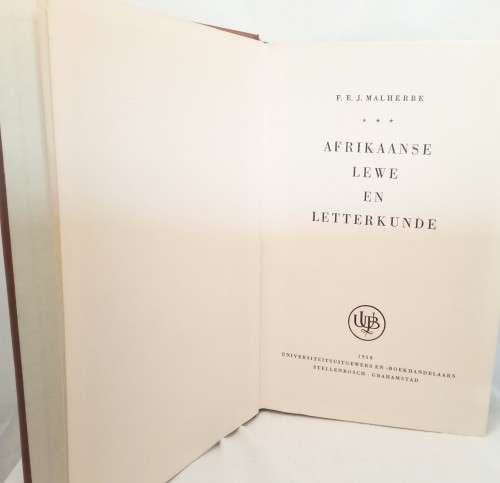Afrikaanse lewe en letterkunde deur FEJ Malherbe