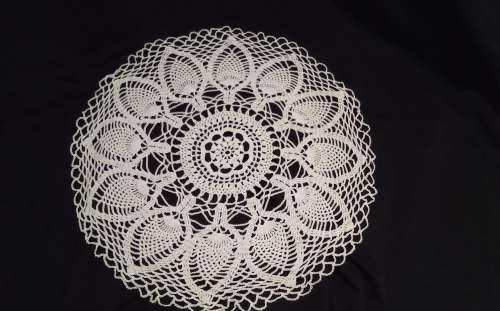 Stunningly detailed vintage hand crocheted doily in excellent condition