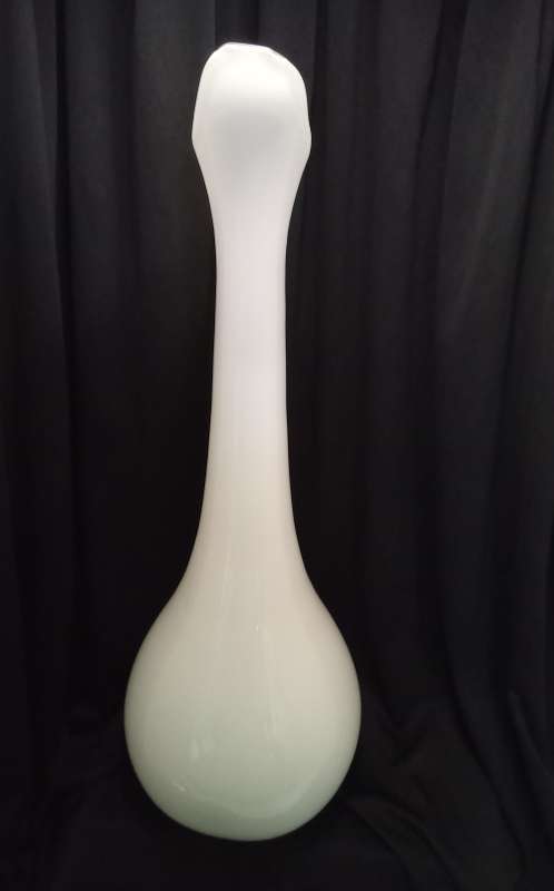 Magnificent vintage tall pure White (Empoli?) glass jug/vase