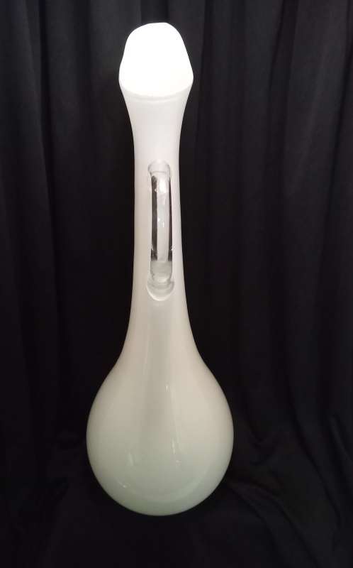 Magnificent vintage tall pure White (Empoli?) glass jug/vase