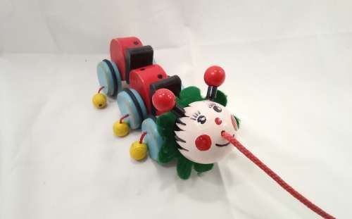 Cutest Vintage caterpillar pull toy