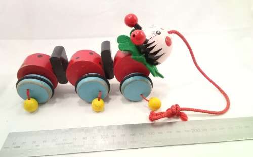 Cutest Vintage caterpillar pull toy