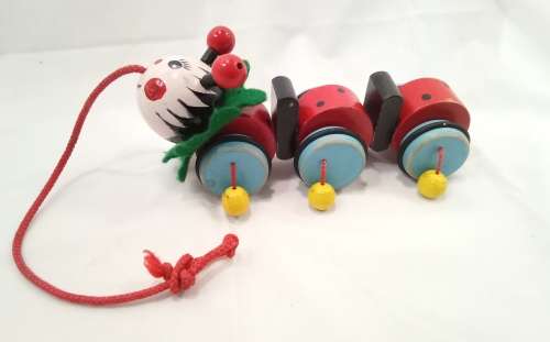 Cutest Vintage caterpillar pull toy