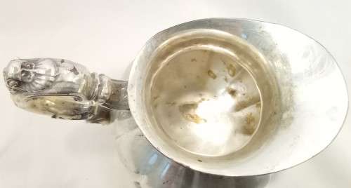 Magnificent & heavy silver plated teapot, milk and sugar