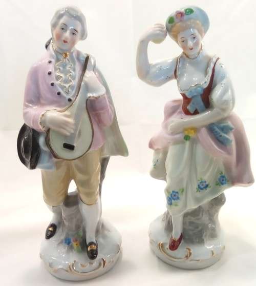 Charming Vintage porcelain couple with musical instruments